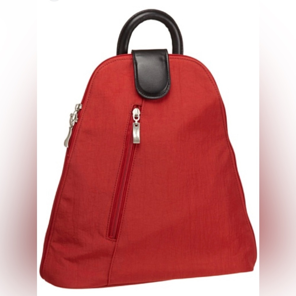 Baggallini Metro Convertible Backpack Sling Bag Travel Bag Tomato Red Nylon Bag